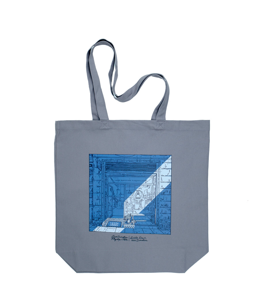 LASER FLAGSHIP STORE 10 YEARS ANNIVERSARY TOTE BAG GREY