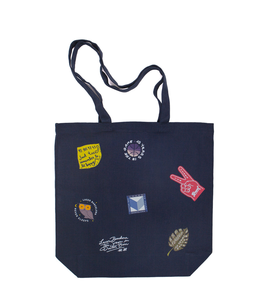 LASER FLAGSHIP STORE 10 YEARS ANNIVERSARY TOTE BAG NAVY