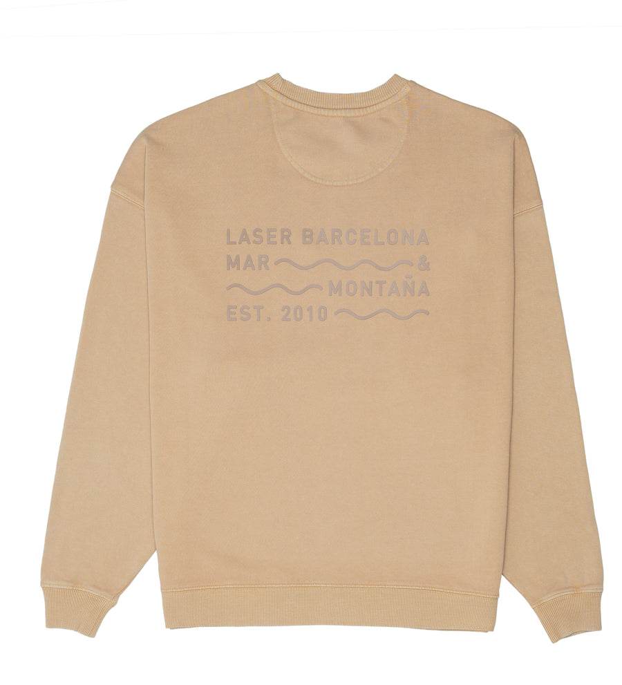 BORNE OVERSIZE CREWNECK FADED SAND