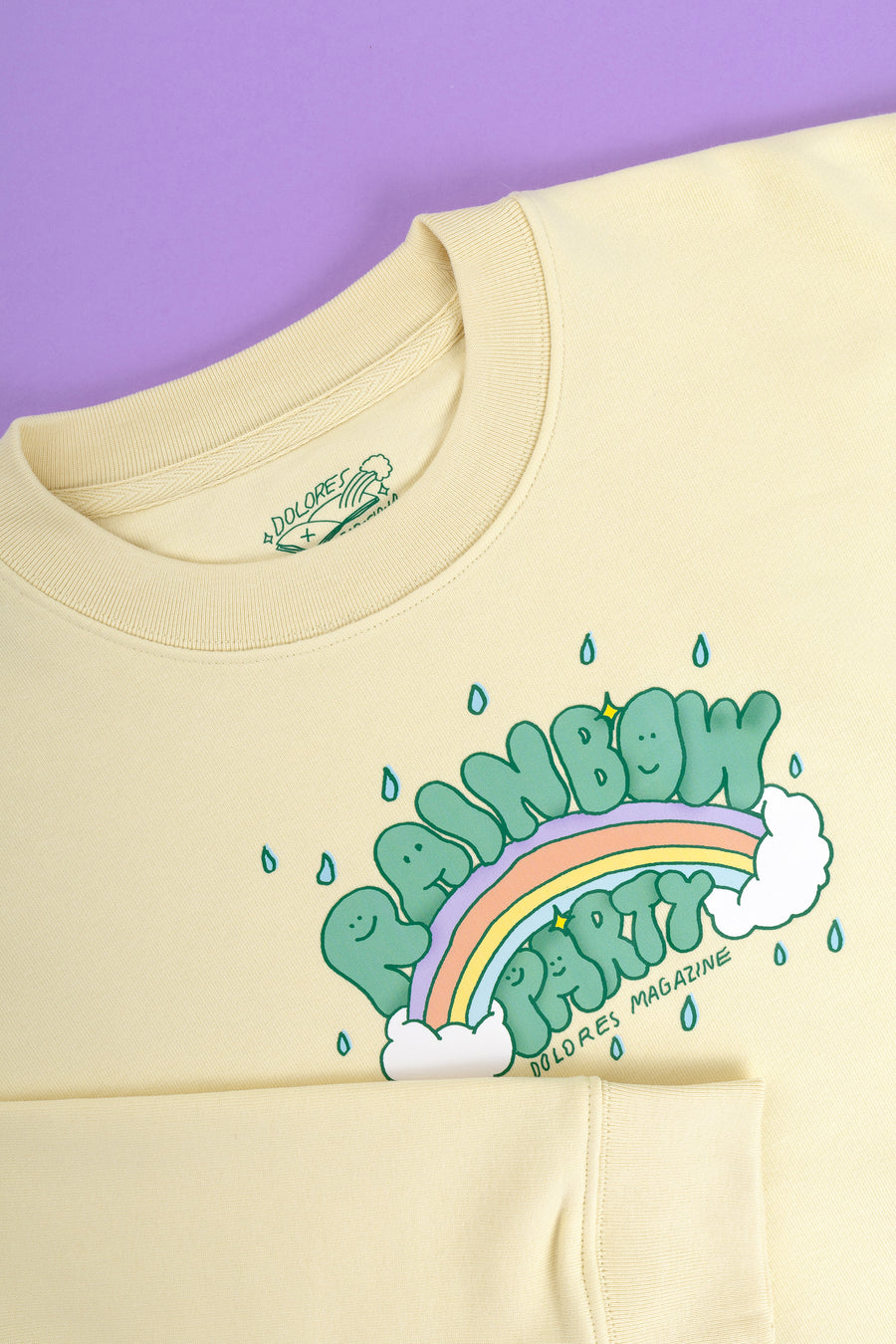 RAINBOW PARTY CROPPED CREWNECK BUTTER