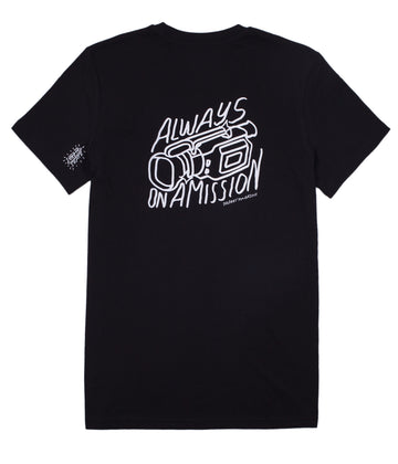 DOLORES MAGAZINE X LASER / ALWAYS ON A MISSION TEE BLACK