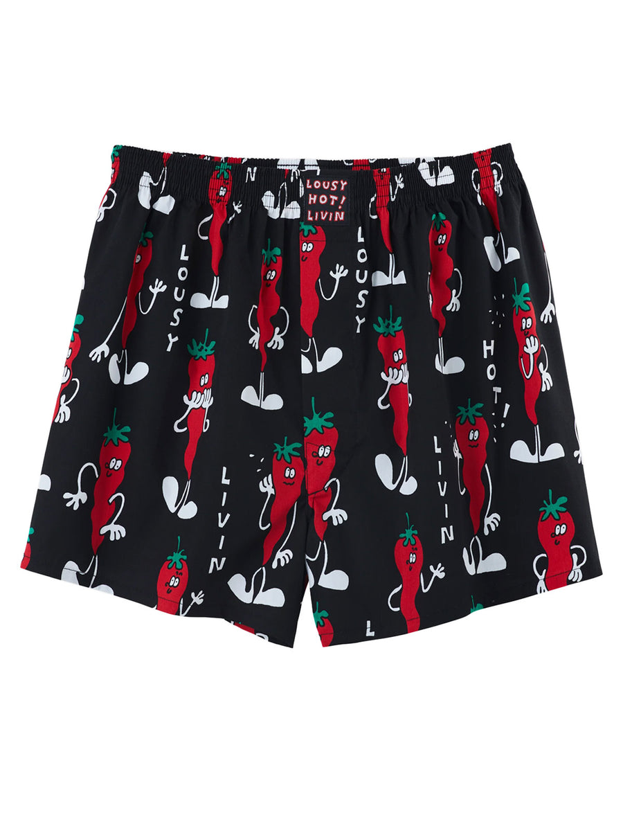 LOUSY LIVIN BOXERS CHILLI BLACK