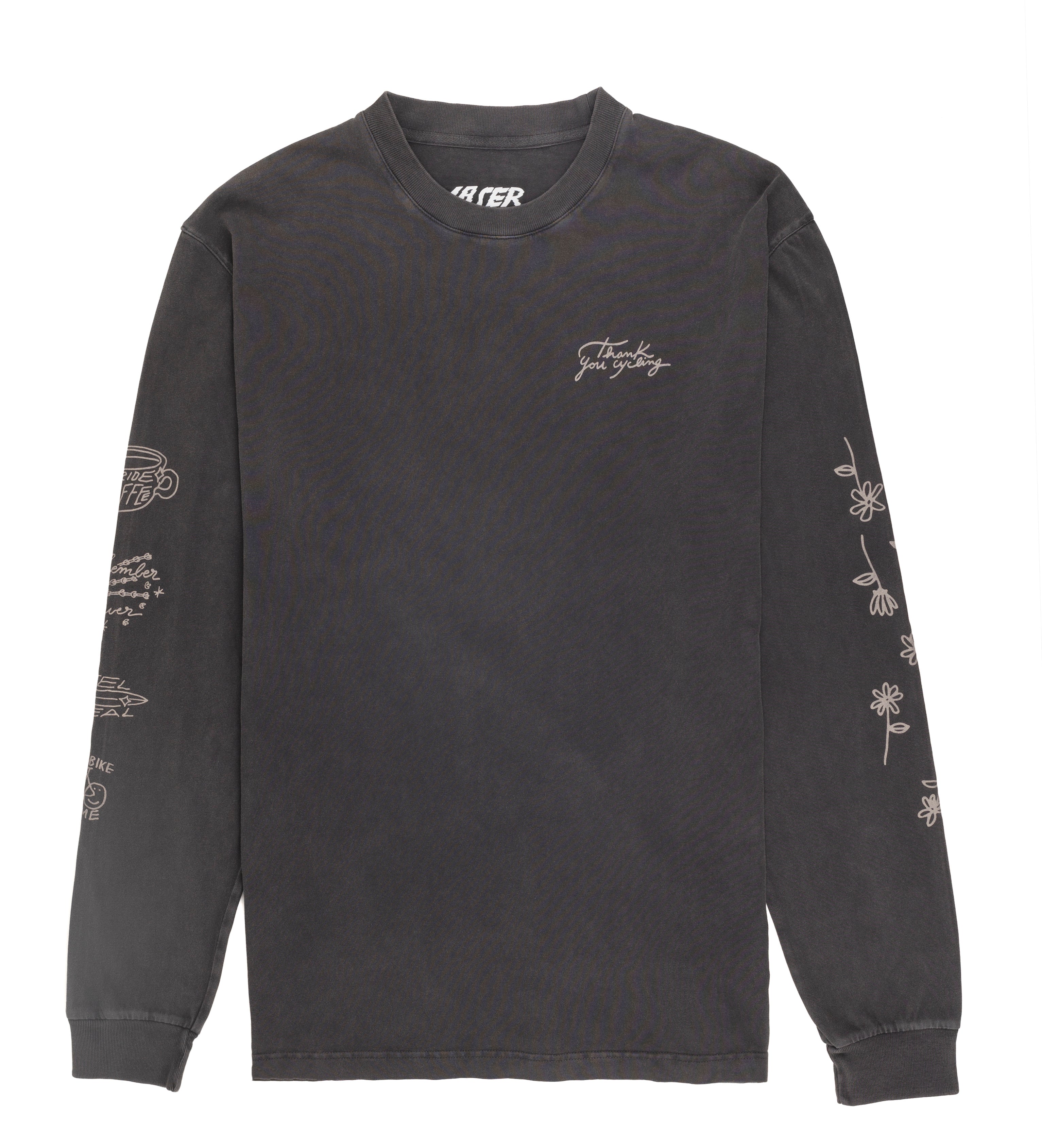 【数原龍友着用】GREED13 GOOD TIME long T BLACK Black Long Sleeve T-Shirt With Gold Prints Black-Gold