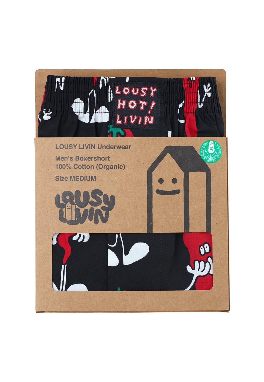 LOUSY LIVIN BOXERS CHILLI BLACK