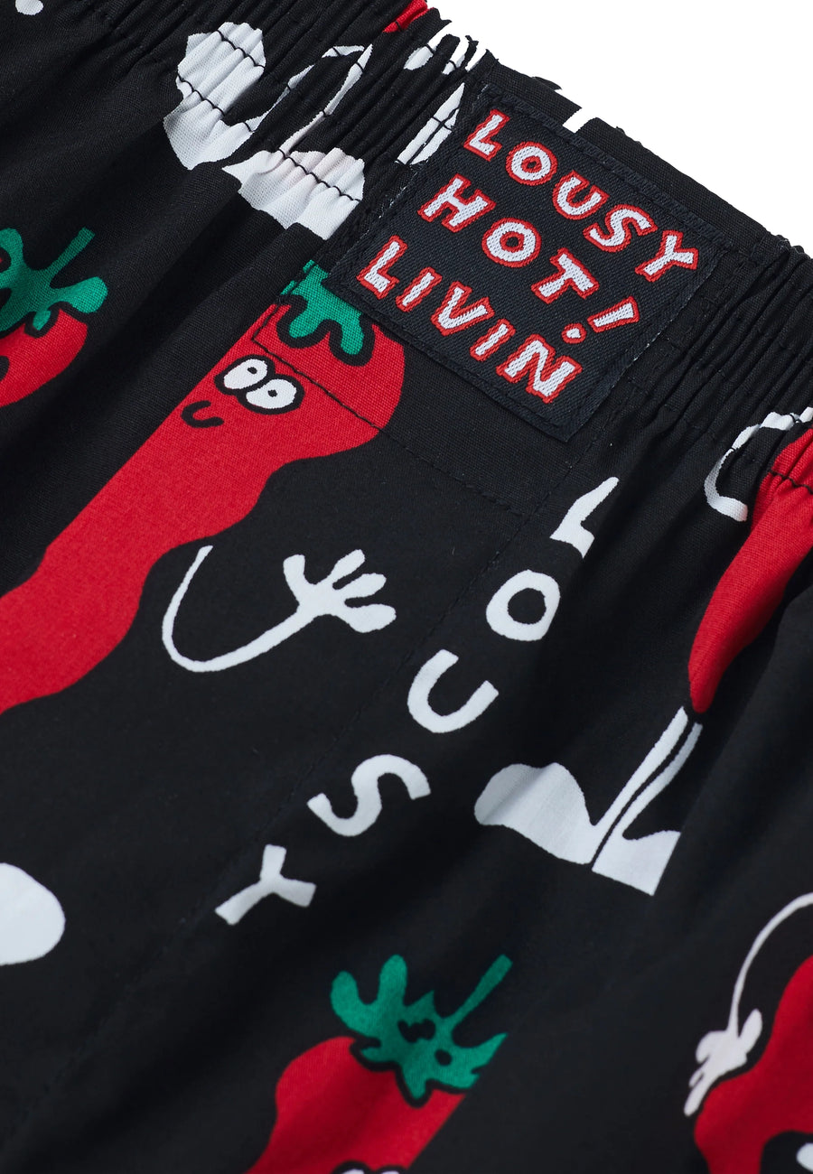 LOUSY LIVIN BOXERS CHILLI BLACK